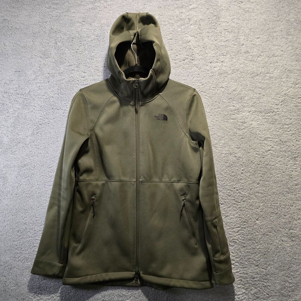 The North Face Apex Jacket Womens‎ S/P Army Green Hoodie Softshell Outdoors
